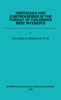 Obstacles and Controversies in the Pursuit of Children's Best Interests Pamphlet Cover.