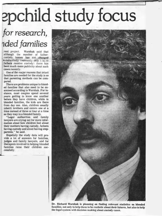 Closeup shot of Richard Warshak in newspaper artilce by the Plano Star in July 1981