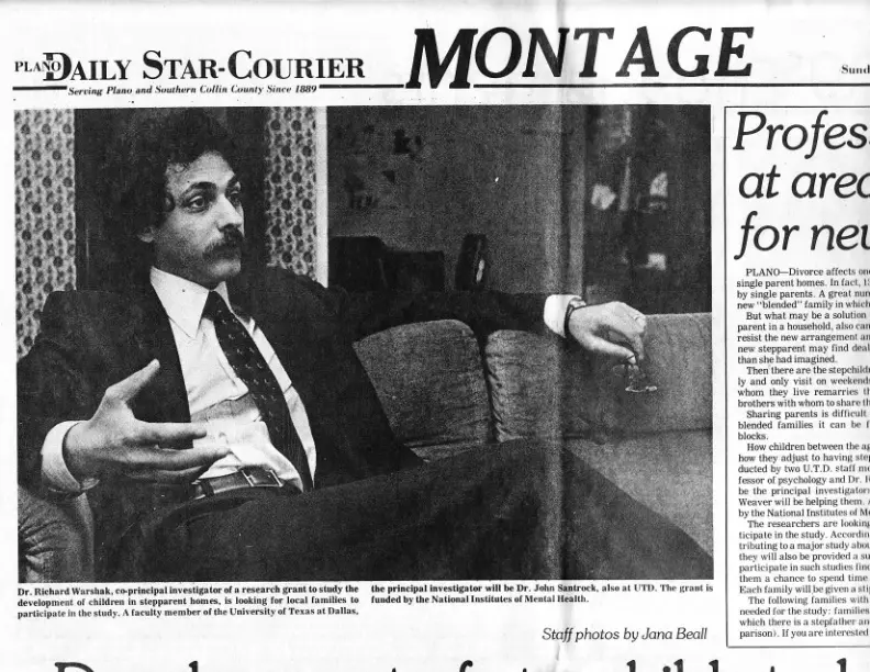 Richard featured in newspaper Plano Star from July 1981